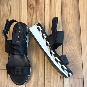 Kelly & Katie Black and White Sandals
